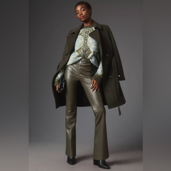 Anthropologie Avec Les Filles Faux Leather Kick-Flare Pants - Picture 2 of 10